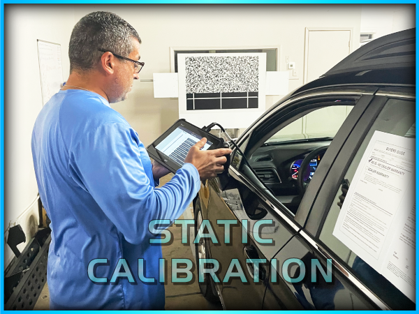 Static Calibration performed with opti-aim target board